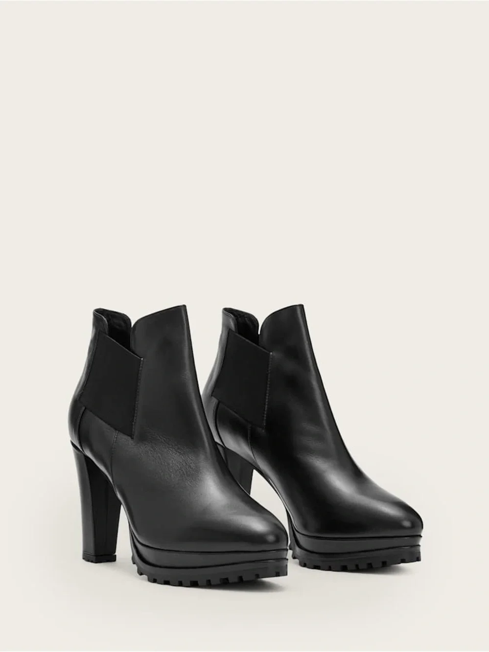 All Saints Sarris Leather Ankle Boots in Black
